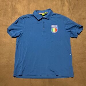 BOSS Hugo Boss Paddy Flag Polo Mens XXL Blue Italy Modern Fit